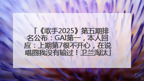 《歌手2025》第五期排名公布：GAI第一，本人回应：上期第7很不开心，在说唱圈我没有输过！卫兰淘汰