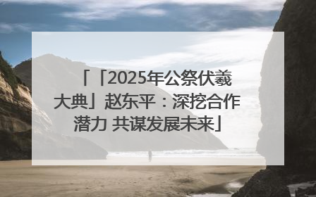 「2025年公祭伏羲大典」赵东平：深挖合作潜力 共谋发展未来