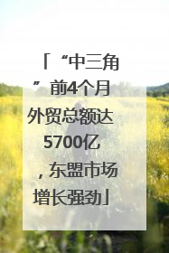 “中三角”前4个月外贸总额达5700亿，东盟市场增长强劲