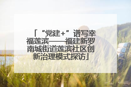 “党建+”谱写幸福莲滨——福建新罗南城街道莲滨社区创新治理模式探访