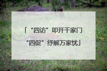 “四访”叩开千家门“四促”纾解万家忧