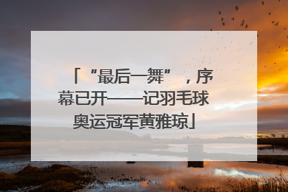 “最后一舞”，序幕已开——记羽毛球奥运冠军黄雅琼