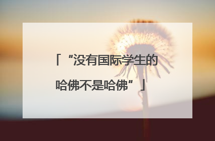 “没有国际学生的哈佛不是哈佛”