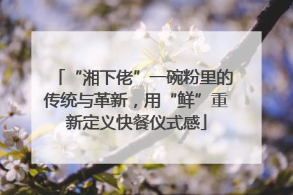 “湘下佬”一碗粉里的传统与革新，用“鲜”重新定义快餐仪式感