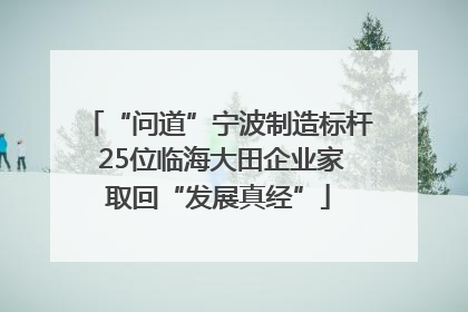 “问道”宁波制造标杆 25位临海大田企业家取回“发展真经”