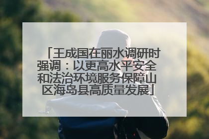 王成国在丽水调研时强调：以更高水平安全和法治环境服务保障山区海岛县高质量发展