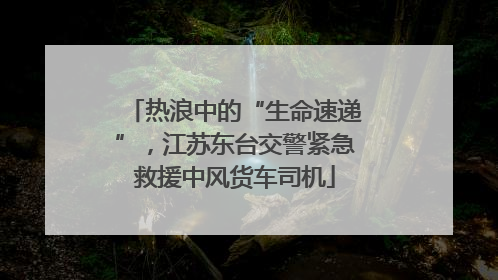 热浪中的“生命速递”，江苏东台交警紧急救援中风货车司机