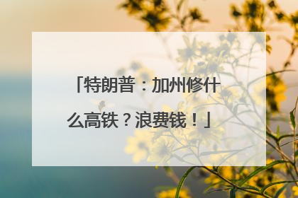 特朗普：加州修什么高铁？浪费钱！