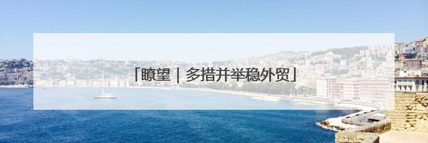 瞭望｜多措并举稳外贸