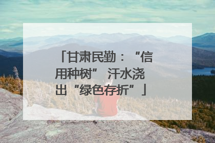 甘肃民勤：“信用种树” 汗水浇出“绿色存折”