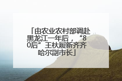 由农业农村部调赴黑龙江一年后，“80后”王杕履新齐齐哈尔副市长