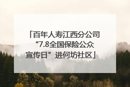 百年人寿江西分公司“7.8全国保险公众宣传日”进何坊社区
