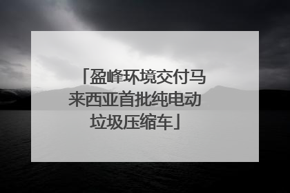 盈峰环境交付马来西亚首批纯电动垃圾压缩车