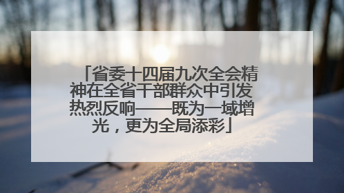 省委十四届九次全会精神在全省干部群众中引发热烈反响——既为一域增光，更为全局添彩