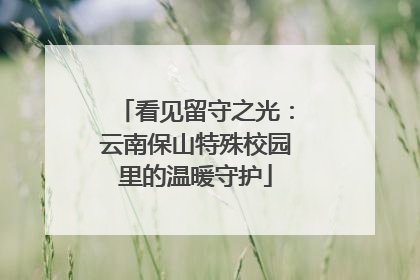 看见留守之光：云南保山特殊校园里的温暖守护