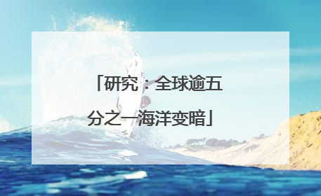 研究：全球逾五分之一海洋变暗