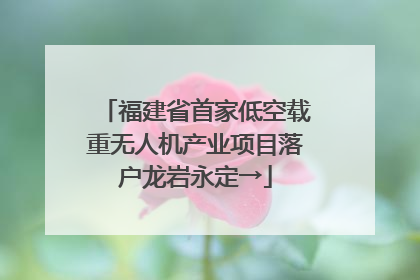 福建省首家低空载重无人机产业项目落户龙岩永定→