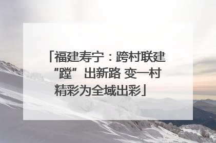 福建寿宁：跨村联建“蹚”出新路 变一村精彩为全域出彩