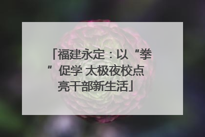 福建永定：以“拳”促学 太极夜校点亮干部新生活
