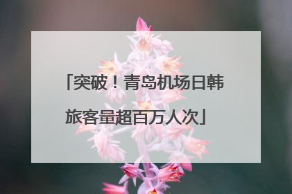 突破！青岛机场日韩旅客量超百万人次