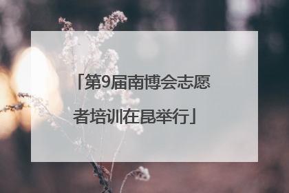 第9届南博会志愿者培训在昆举行