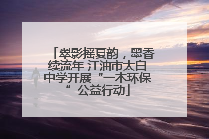 翠影摇夏韵，墨香续流年 江油市太白中学开展“一木环保”公益行动