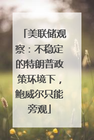 美联储观察：不稳定的特朗普政策环境下，鲍威尔只能旁观