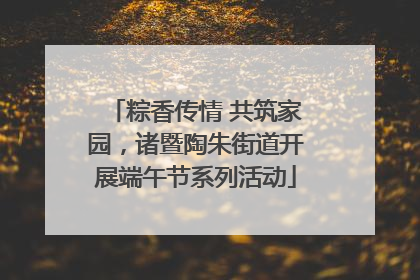 粽香传情 共筑家园，诸暨陶朱街道开展端午节系列活动