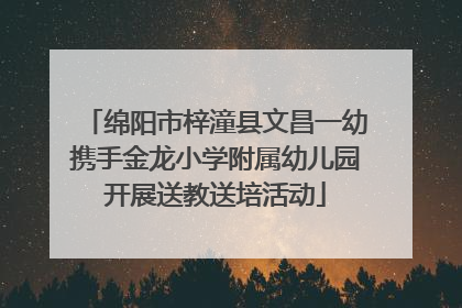 绵阳市梓潼县文昌一幼携手金龙小学附属幼儿园开展送教送培活动