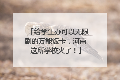 给学生办可以无限刷的万能饭卡，河南这所学校火了！