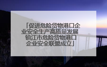 促进危险货物港口企业安全生产高质量发展 镇江市危险货物港口企业安全联盟成立