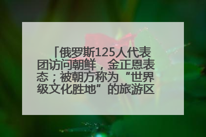 俄罗斯125人代表团访问朝鲜，金正恩表态；被朝方称为“世界级文化胜地”的旅游区，将首次接待俄游客