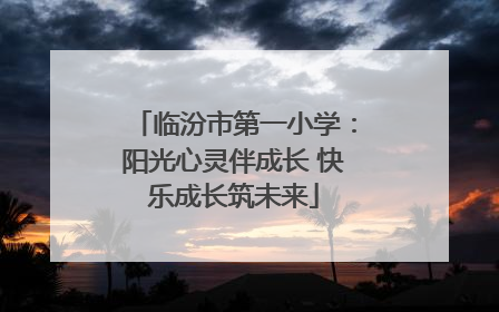 临汾市第一小学：阳光心灵伴成长 快乐成长筑未来