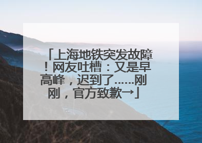 上海地铁突发故障！网友吐槽：又是早高峰，迟到了……刚刚，官方致歉→