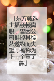 东方甄选主播顿顿离职，曾因公司推掉其综艺邀约而失望，被称为下一个董宇辉