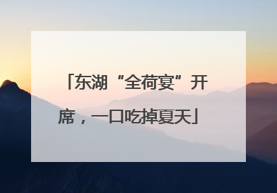 东湖“全荷宴”开席，一口吃掉夏天