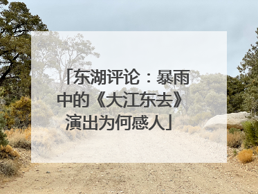 东湖评论：暴雨中的《大江东去》演出为何感人