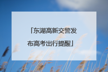 东湖高新交警发布高考出行提醒