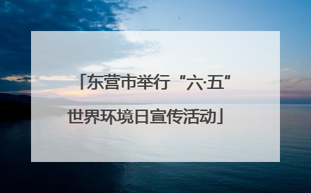 东营市举行“六·五”世界环境日宣传活动