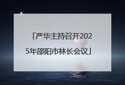 严华主持召开2025年邵阳市林长会议