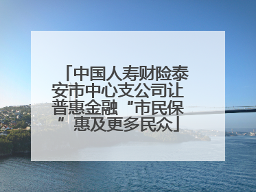 中国人寿财险泰安市中心支公司让普惠金融“市民保”惠及更多民众