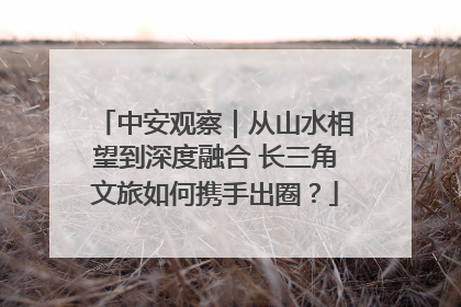 中安观察｜从山水相望到深度融合 长三角文旅如何携手出圈？