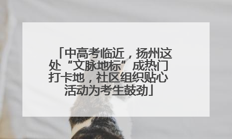 中高考临近，扬州这处“文脉地标”成热门打卡地，社区组织贴心活动为考生鼓劲