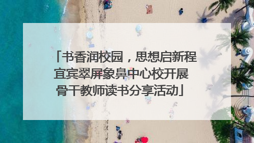 书香润校园，思想启新程 宜宾翠屏象鼻中心校开展骨干教师读书分享活动