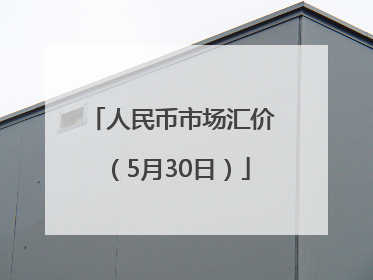 人民币市场汇价（5月30日）