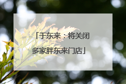 于东来：将关闭多家胖东来门店