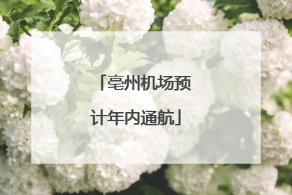 亳州机场预计年内通航