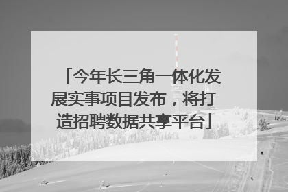 今年长三角一体化发展实事项目发布，将打造招聘数据共享平台