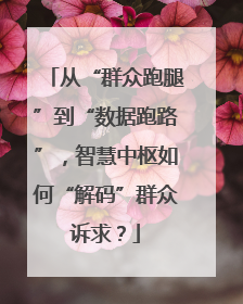 从“群众跑腿”到“数据跑路”，智慧中枢如何“解码”群众诉求？