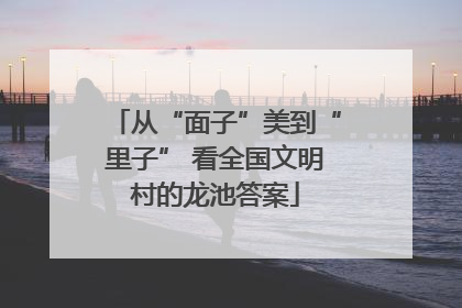 从“面子”美到“里子” 看全国文明村的龙池答案
